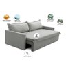 Sofá sem Caixa Retrátil e Reclinável 1,85m com Molas Luzia Linho Cinza Madelina Decor - 2