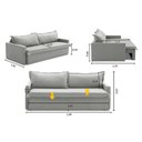 Ver imagem 3 de Sofá sem Caixa Retrátil e Reclinável 1,85m com Molas Luzia Linho Cinza Madelina Decor