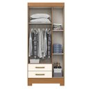 Ver imagem 3 de Guarda Roupa Sensi 03 Portas e 02 Gavetas com Pés Be16 com Armário Multiuso Margarida Cinamomo Off W