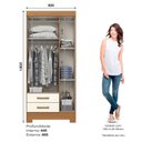 Ver imagem 4 de Guarda Roupa Sensi 03 Portas e 02 Gavetas com Pés Be16 com Armário Multiuso Margarida Cinamomo Off W