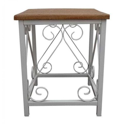 Mesa de Canto Moderna Colorida para Decoração de Quarto de Solteiro - Branco