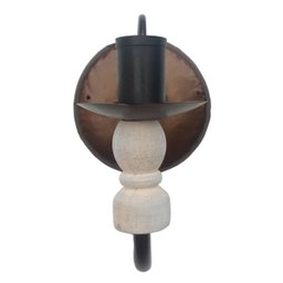 Arandela Luminária de Parede Simples para Corredor Sala de Estar - Verniz & Branco - 3