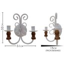 Ver imagem 2 de Luminária de Parede Grande com 2 Bocais para Área Gourmet Vintage - Branco & Verniz