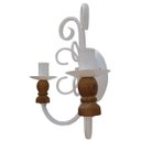 Ver imagem 3 de Luminária de Parede Grande com 2 Bocais para Área Gourmet Vintage - Branco & Verniz