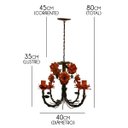 Ver imagem 2 de Lustre para Decoração de Quarto De Bebe Provençal Moderno Em Ferro - Laranja