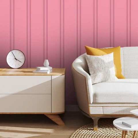 Papel de Parede Adesivo Ripado Pink Crown Gh Papel de Parede 3,3m