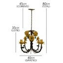 Ver imagem 2 de Lustre para Decoração de Quarto De Bebe Provençal Moderno Em Ferro - Amarelo