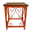 Ver imagem 1 de Banco Artesanal De Ferro E Madeira para Decoração de Cozinha Moderna - Laranja