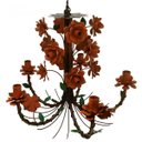 Ver imagem 1 de Luminária de Decoração Moderna para Quarto de Bebe com Rosinhas - Laranja