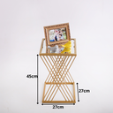 Ver imagem 6 de Mesa Pequena de Centro/canto com Tampo de Vidro 45x27x27 Dourado