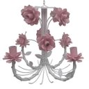 Ver imagem 1 de Lustre para Decoração de Quarto De Bebe Provençal Moderno Em Ferro - Rosa
