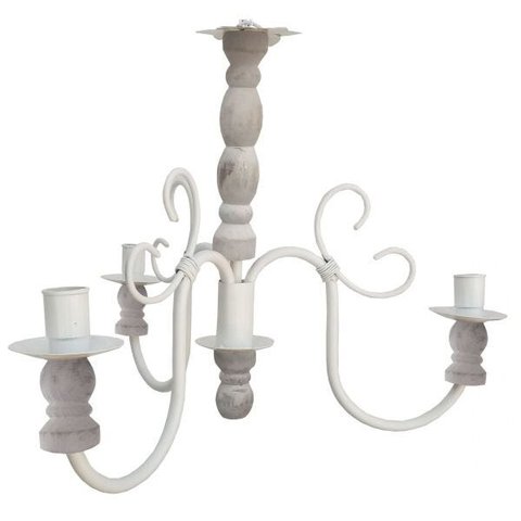 Luminária de Madeira Torneada e Ferro para Quarto Moderno de Casal - Branco