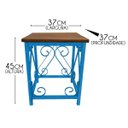 Ver imagem 2 de Banquinho De Ferro Decorativo Rustico Para Decoração Area Interna  - Azul Turquesa