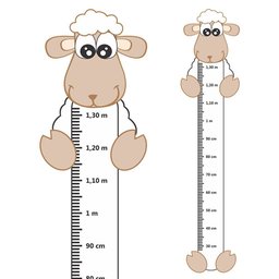 Adesivo Régua de Crescimento Ovelha com Patas QCola Único 33x148cm - 1