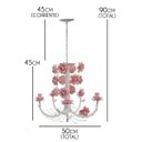 Ver imagem 2 de Luminária de Decoração Moderna para Quarto de Bebe com Rosinhas - Rosa