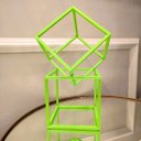 Ver imagem 3 de 2 Cubos Decorativos - Quadrado Geométrico, Decoração Sala, Escritório - Toque 3d - Cor: Verde Limão