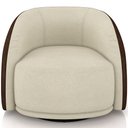 Ver imagem 3 de Poltrona Decorativa Giratória Angelina M03 Couríssimo Marrom Bouclê Bege - Lyam Decor