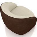 Ver imagem 7 de Poltrona Decorativa Giratória Angelina M03 Couríssimo Marrom Bouclê Bege - Lyam Decor