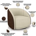 Ver imagem 4 de Poltrona Decorativa Giratória Angelina M03 Couríssimo Marrom Bouclê Bege - Lyam Decor