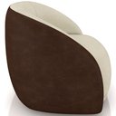 Ver imagem 6 de Poltrona Decorativa Giratória Angelina M03 Couríssimo Marrom Bouclê Bege - Lyam Decor