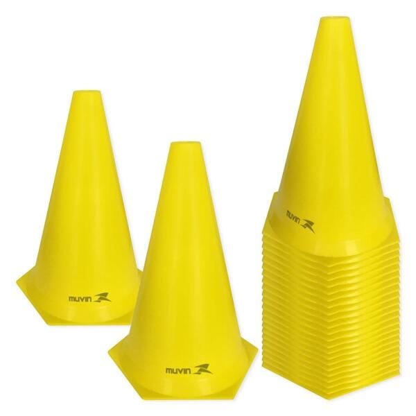 Cone de Marcação de Plástico Flexível - 24cm - Kit com 24 - Azul/Amarelo/Vermelho/Verde - Muvin - 3