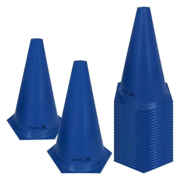Cone de Marcação de Plástico Flexível - 24cm - Kit com 24 - Azul/Amarelo/Vermelho/Verde - Muvin - 2