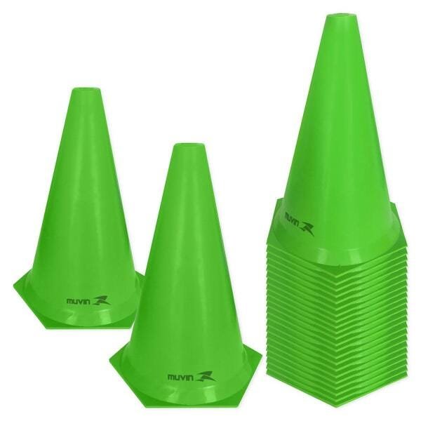 Cone de Marcação de Plástico Flexível - 24cm - Kit com 24 - Azul/Amarelo/Vermelho/Verde - Muvin - 5