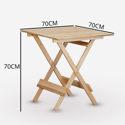 Conjunto de Mesa 70x70 Compensado e 4 Cadeiras Davos Dobrável Eucalipto sem Pintura Marcenaria Real - 4