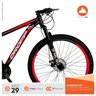 Bicicleta Aro 29 Quadro 15 Alumínio 21 Marchas Freio a Disco Mecânico - Dropp - Preto/Vermelho - 6