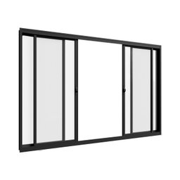 Janela 4 Folhas sem Grade em Alumínio Preto com Vidro Incolor:1500(l) X 1000(a) X 50 - 1