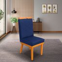 Ver imagem 2 de Cadeira Ana Matelassê Tecido Suede com Base Fixa de Madeira Maciça e Puxador Castanho:azul Marinho