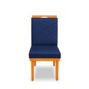 Ver imagem 1 de Cadeira Ana Matelassê Tecido Suede com Base Fixa de Madeira Maciça e Puxador Castanho:azul Marinho