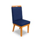 Ver imagem 3 de Cadeira Ana Matelassê Tecido Suede com Base Fixa de Madeira Maciça e Puxador Castanho:azul Marinho