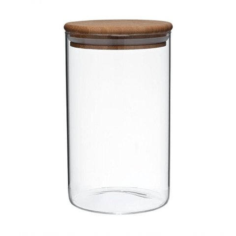 Pote Hermético Vidro Boro C- Tampa de Bambu 1 L Mimo Style