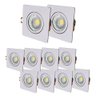 Kit 10 Spot Quadrado Embutir LED 7W Branco Frio Dicroica - 1