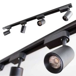 Trilho Eletrificado 1m + 4 Spots 7w 3000k Bivolt Preto - 1