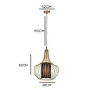 Ver imagem 2 de Lustre Pendente Aramado Dourado com Cilindro Preto Interno