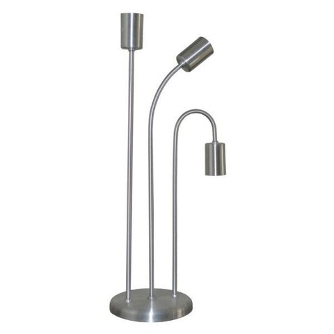 Abajur Retro - Luminária de Mesa para 3 Lâmpadas - Ideal para Sala - Inox