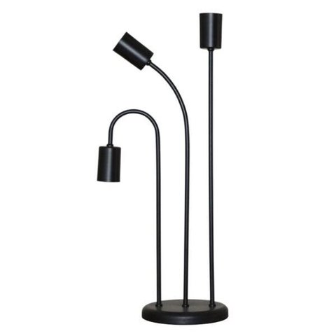 Abajur Retro - Luminária de Mesa para 3 Lâmpadas - Ideal para Sala - Preto