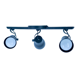 Luminária Teto Spot Triplo No Trilho - Ideal para Praia - Preto - 1