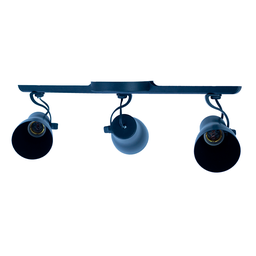Luminária Teto Spot Triplo No Trilho - Ideal para Praia - Preto - 2