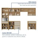 Ver imagem 5 de Cozinha Modulada 6 Peças com 3 Armários Aéreos Ripado 2 Balcões 1 Paneleiro 100% MDF Mista