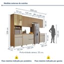 Ver imagem 4 de Cozinha Modulada 6 Peças com 3 Armários Aéreos Ripado 2 Balcões 1 Paneleiro 100% MDF Mista