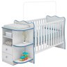 Berço Cômoda Doce Sonho com Cantoneira Certificado Inmetro - Qmovi - Branco / Azul - 1