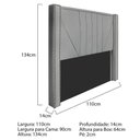 Ver imagem 4 de Kit Cabeceira E Calçadeira Baú Solteiro 90cm Corano Cinza