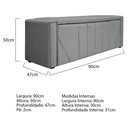 Ver imagem 3 de Kit Cabeceira E Calçadeira Baú Solteiro 90cm Corano Cinza