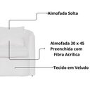 Ver imagem 3 de Poltrona Decorativa Sala Recepção Escritório Veludo Alana Cor Branco