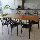 Ver imagem 5 de Mesa de Jantar Industrial Madeira com Pé Metal Preto 220x100