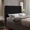 Ver imagem 1 de Cabeceira Casal King Cama Box 195cm para Quarto Malibu Suede Preto M11 - D’Rossi