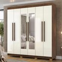 Ver imagem 2 de Guarda Roupa Casal 218cm com Espelho Elegance Imbuia/champanhe - Vila Rica